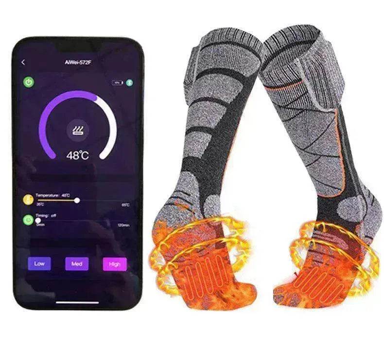 Mobile APP Smart Temperature Control Heating Socks - www.Shopthatapp.com