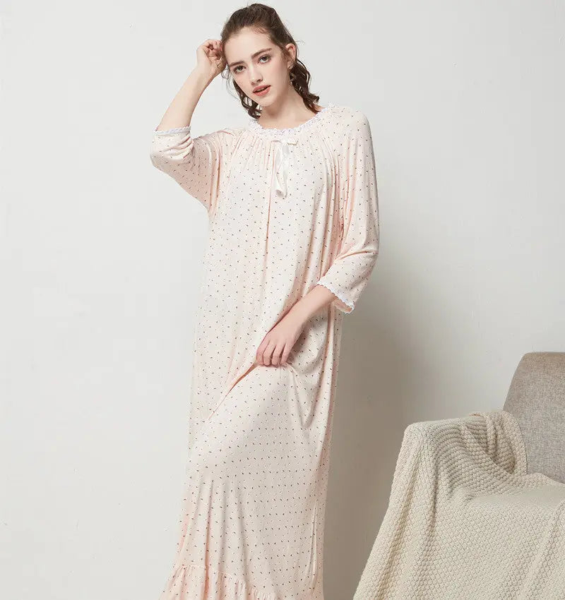 Modal Long Small Floral Pajamas For Women - www.Shopthatapp.com #