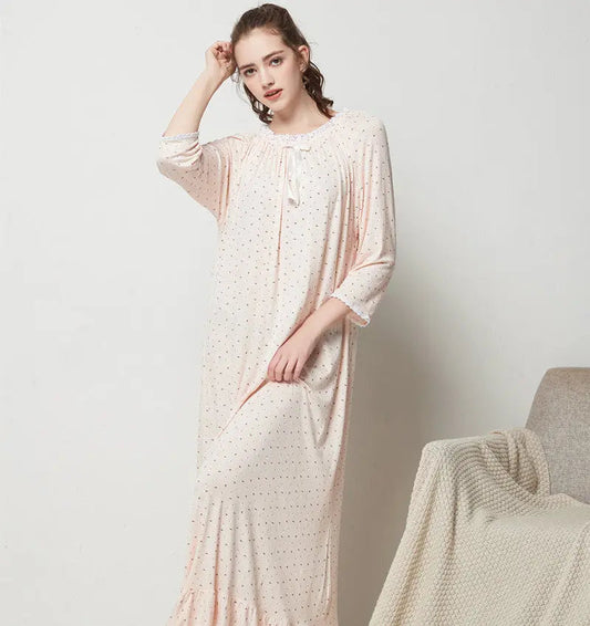 Modal Long Small Floral Pajamas For Women - www.Shopthatapp.com #