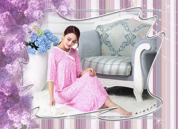 Modal Long Small Floral Pajamas For Women - www.Shopthatapp.com #