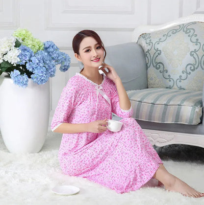 Modal Long Small Floral Pajamas For Women - www.Shopthatapp.com #