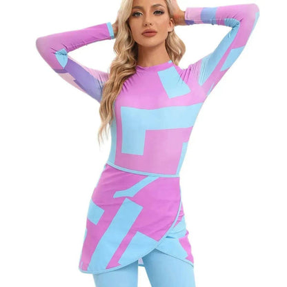 Modest 3 Piece Burkini Swimsuit Set long sleeve - www.Shopthatapp.com #