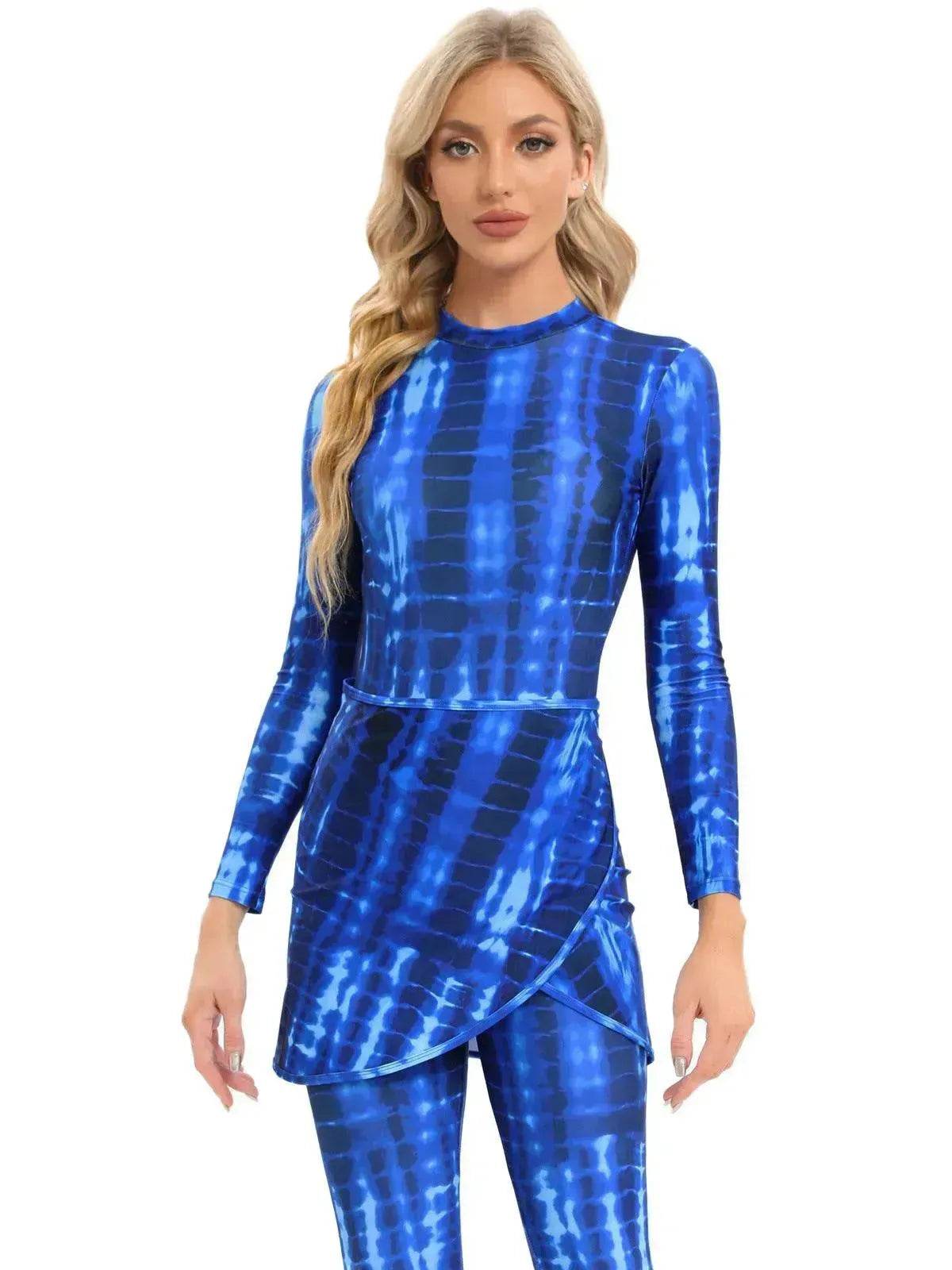 Modest 3 Piece Burkini Swimsuit Set long sleeve - www.Shopthatapp.com #