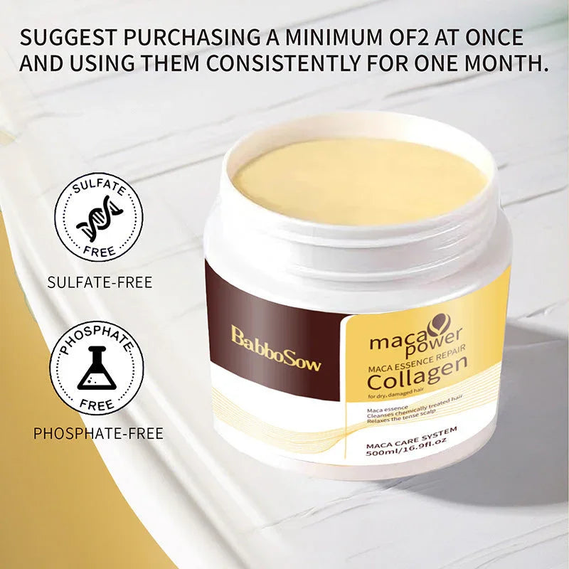 Moisturizing Collagen Hair Mask Hydrating Soft Nourishment Cream Deep Cleansing Hair Care Essential Oil - www.Shopthatapp.com