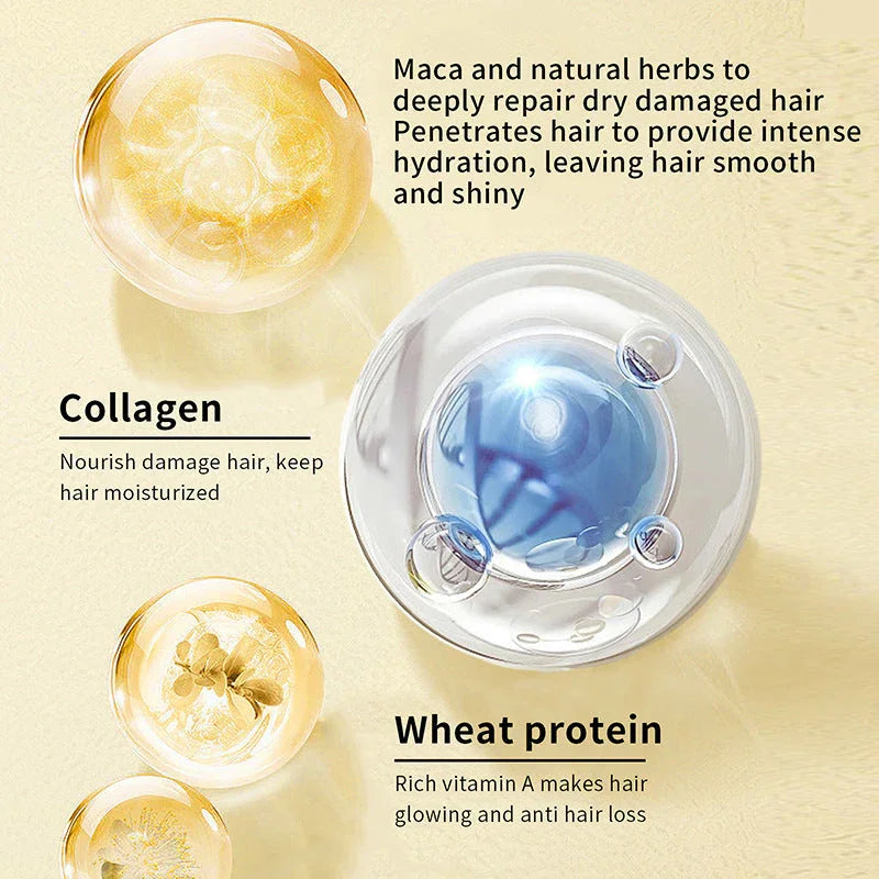 Moisturizing Collagen Hair Mask Hydrating Soft Nourishment Cream Deep Cleansing Hair Care Essential Oil - www.Shopthatapp.com