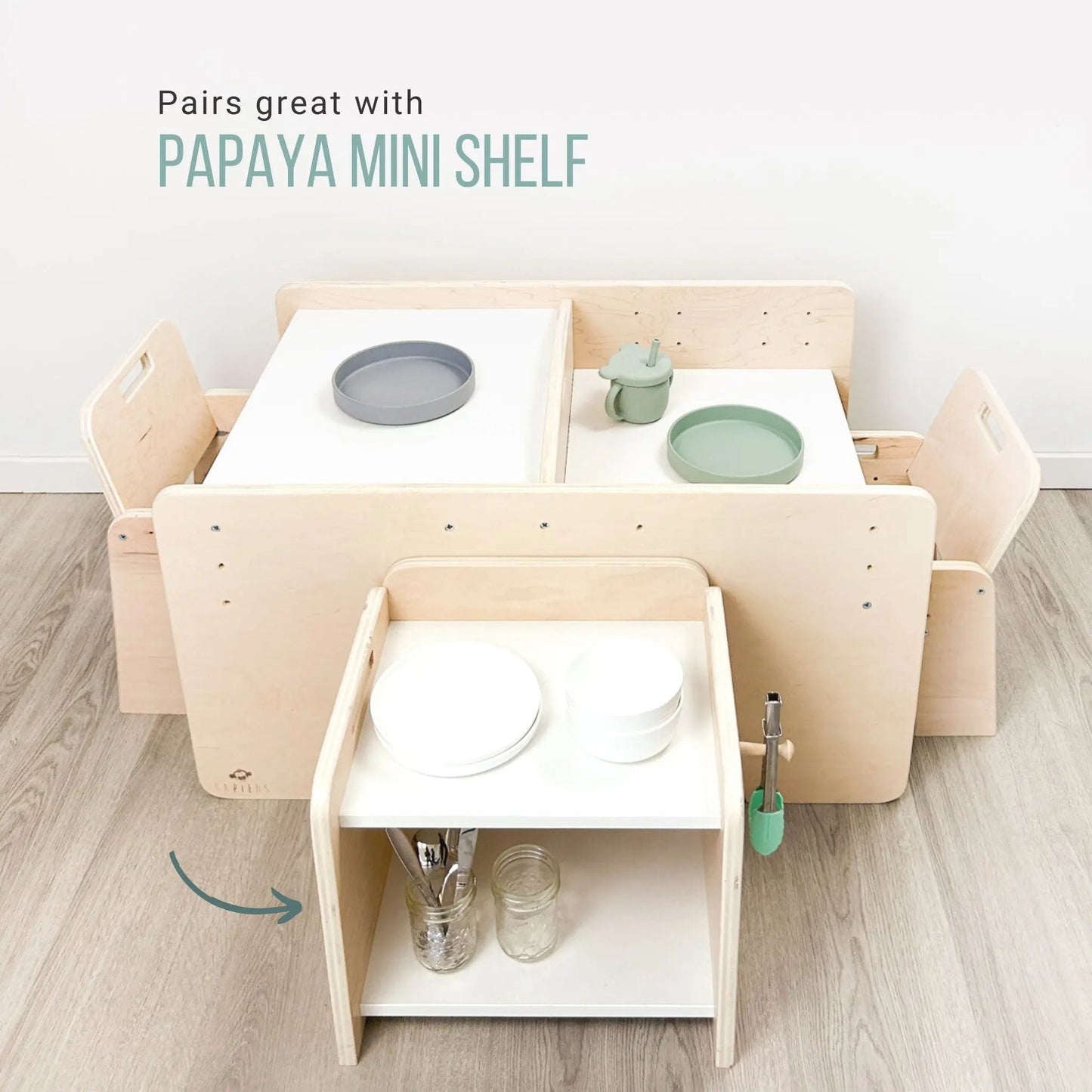 PAPAYA DOUBLE - Adjustable Montessori Table & Chair Set for Two - www.Shopthatapp.com