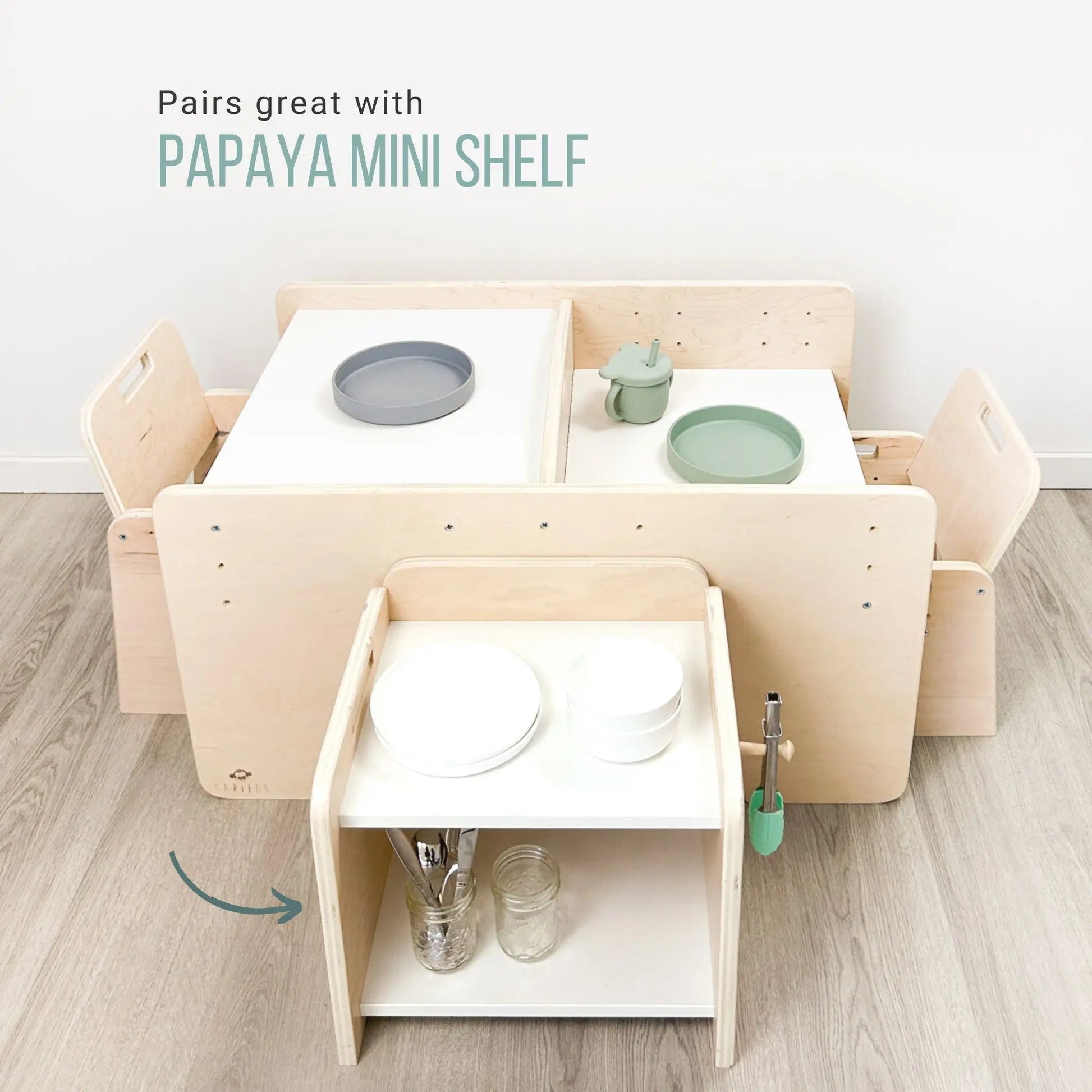 PAPAYA DOUBLE - Adjustable Montessori Table & Chair Set for Two - www.Shopthatapp.com