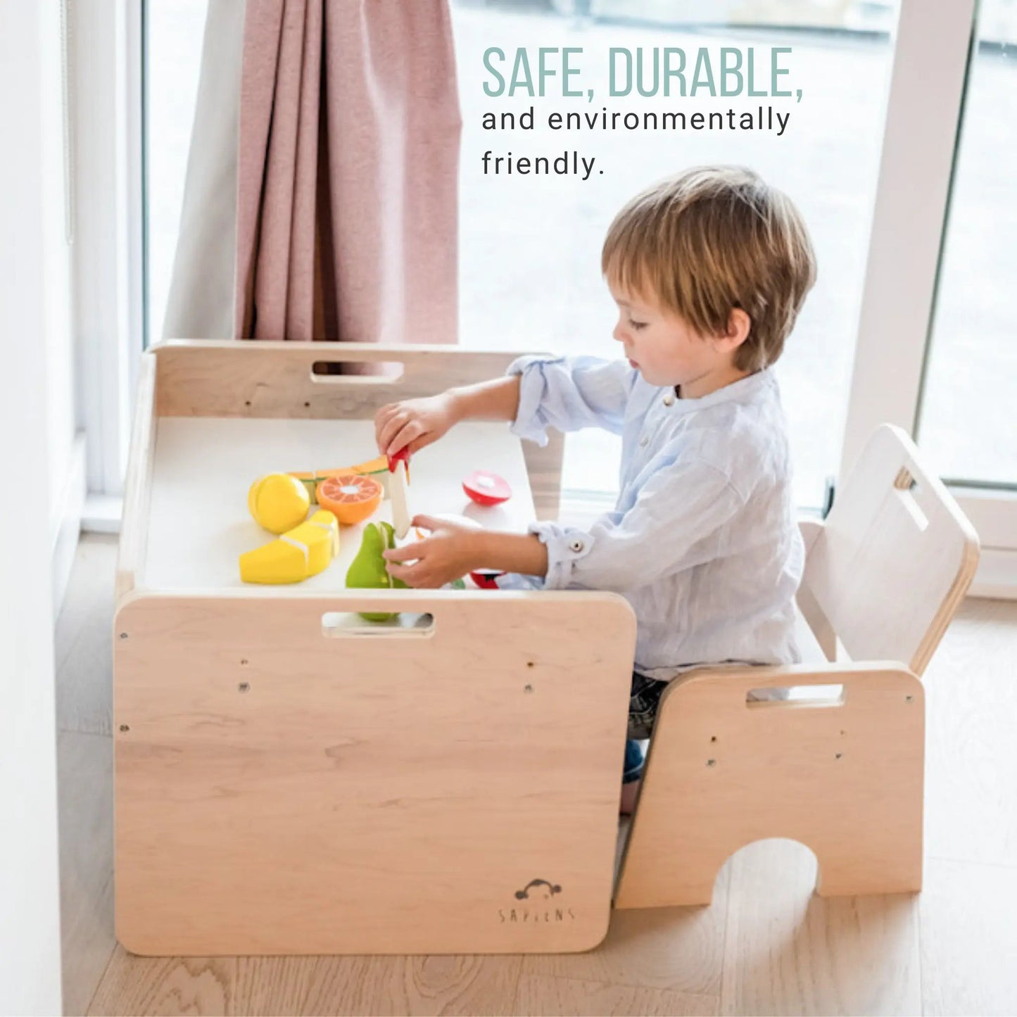 PAPAYA SET - Weaning Montessori Table and Chair Adjustable Height - www.Shopthatapp.com