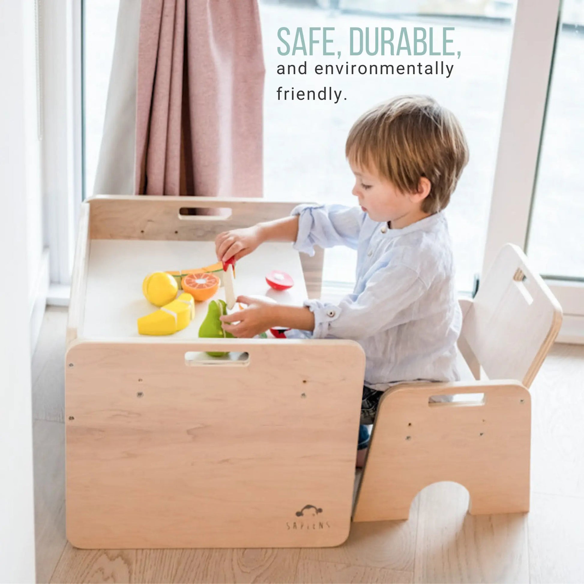 PAPAYA SET - Weaning Montessori Table and Chair Adjustable Height - www.Shopthatapp.com