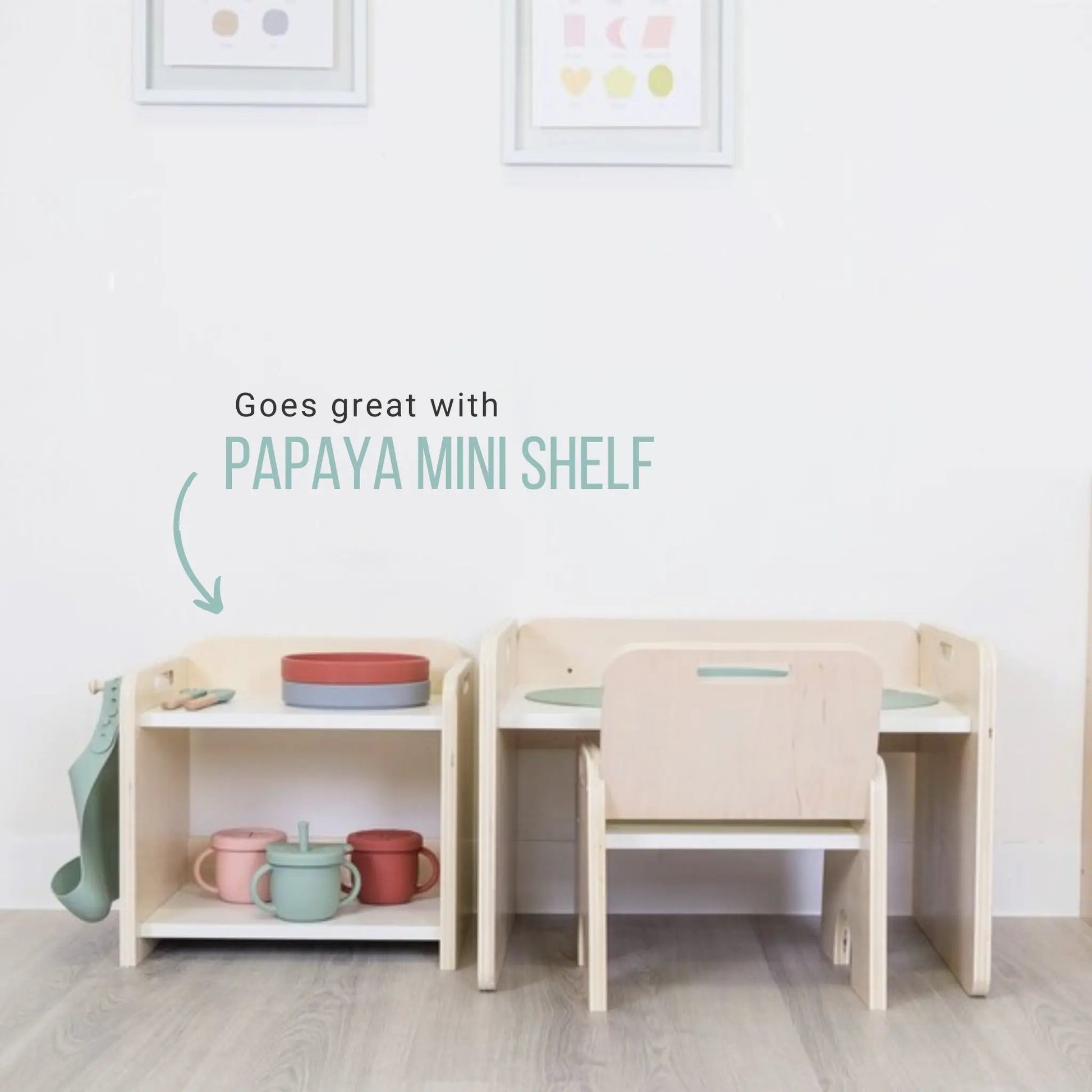 PAPAYA SET - Weaning Montessori Table and Chair Adjustable Height - www.Shopthatapp.com