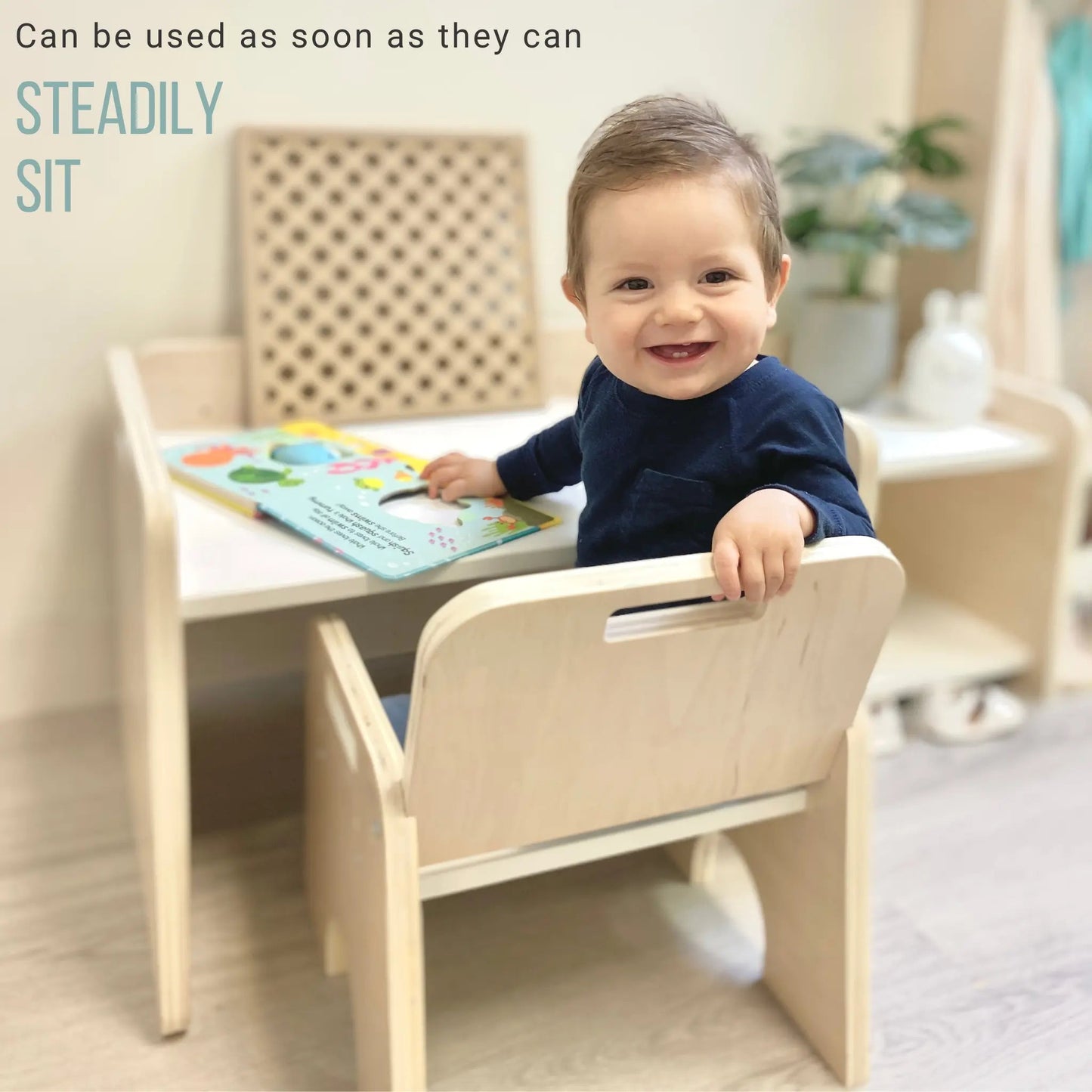 PAPAYA SET - Weaning Montessori Table and Chair Adjustable Height - www.Shopthatapp.com
