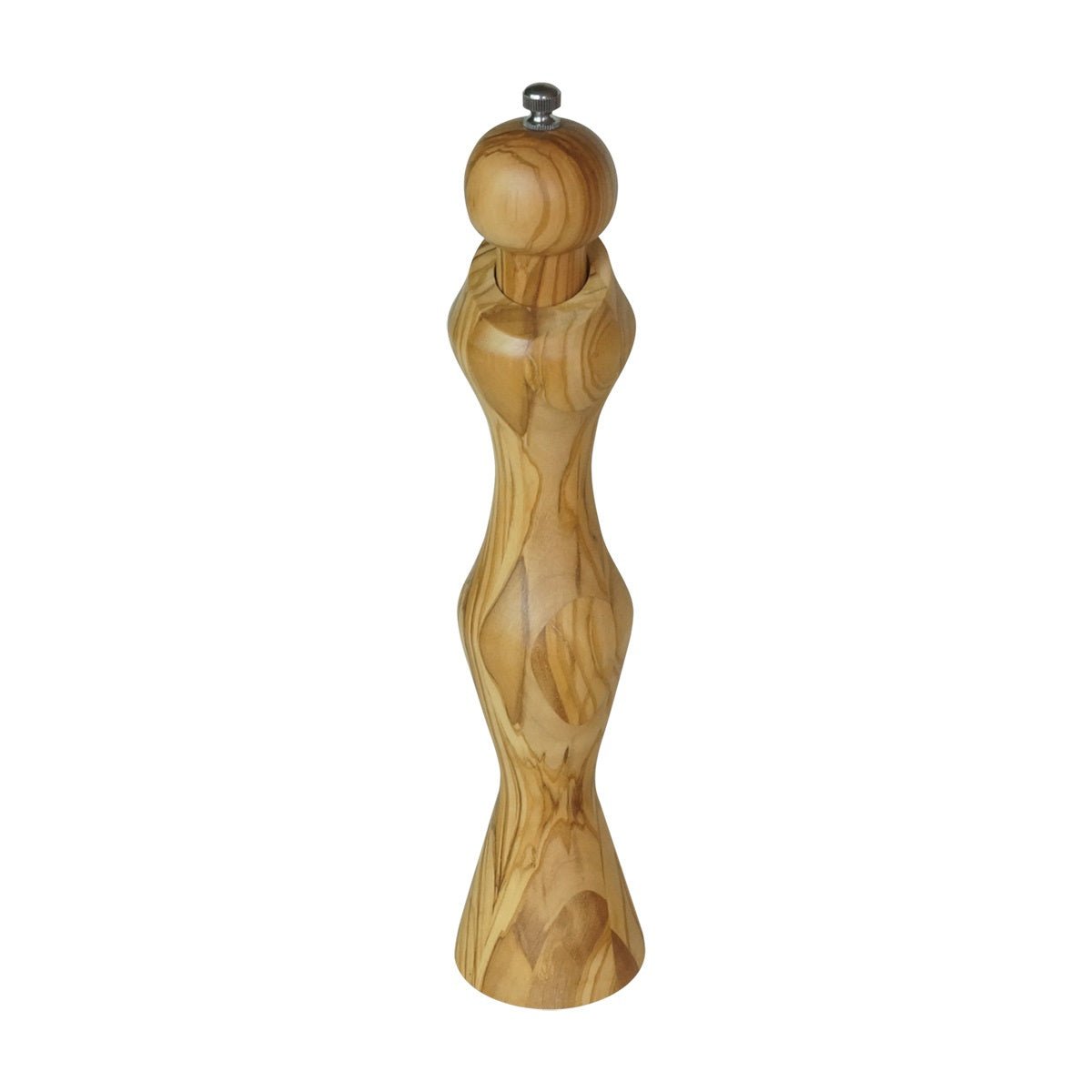 Ensemble de moulins à sel et à poivre en bois d'olivier - Formes corporelles sculptées 