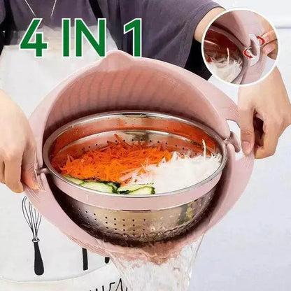 Multifunctional Kitchen Creative Household Rotating Washing Basket - www.Shopthatapp.com