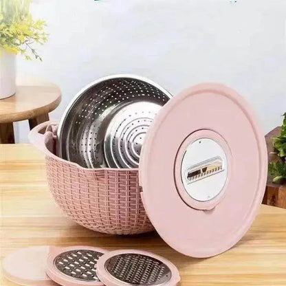 Multifunctional Kitchen Creative Household Rotating Washing Basket - www.Shopthatapp.com