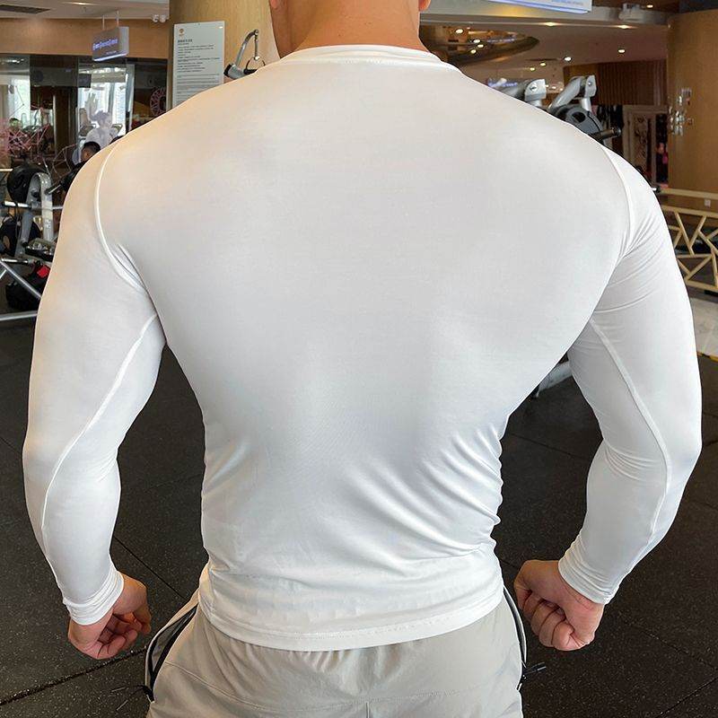 Muscle Fitted Elastic Long sleeve Running Workout Gym T-shirt for men - www.Shopthatapp.com #