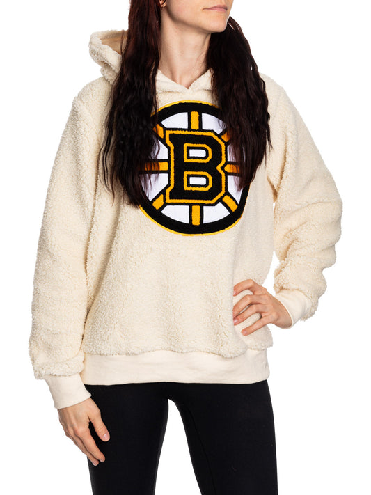 NHL Boston Bruins Ladies Sherpa Hoodie - www.Shopthatapp.com #