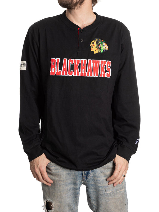 NHL Chicago Blackhawks Long Sleeve Henley - www.Shopthatapp.com #