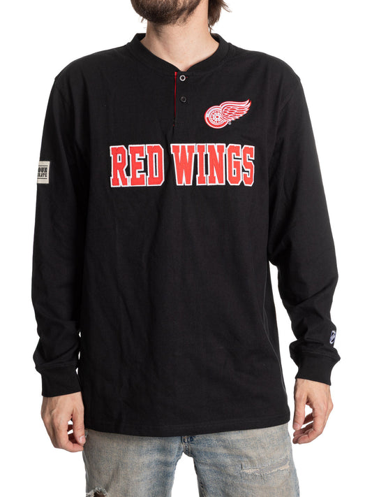 NHL Detroit Red Wings Long Sleeve Henley - www.Shopthatapp.com #