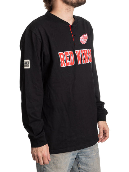 NHL Detroit Red Wings Long Sleeve Henley - www.Shopthatapp.com #