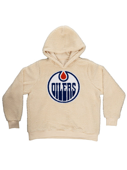 NHL Edmonton Oilers Ladies Sherpa Hoodie - www.Shopthatapp.com #