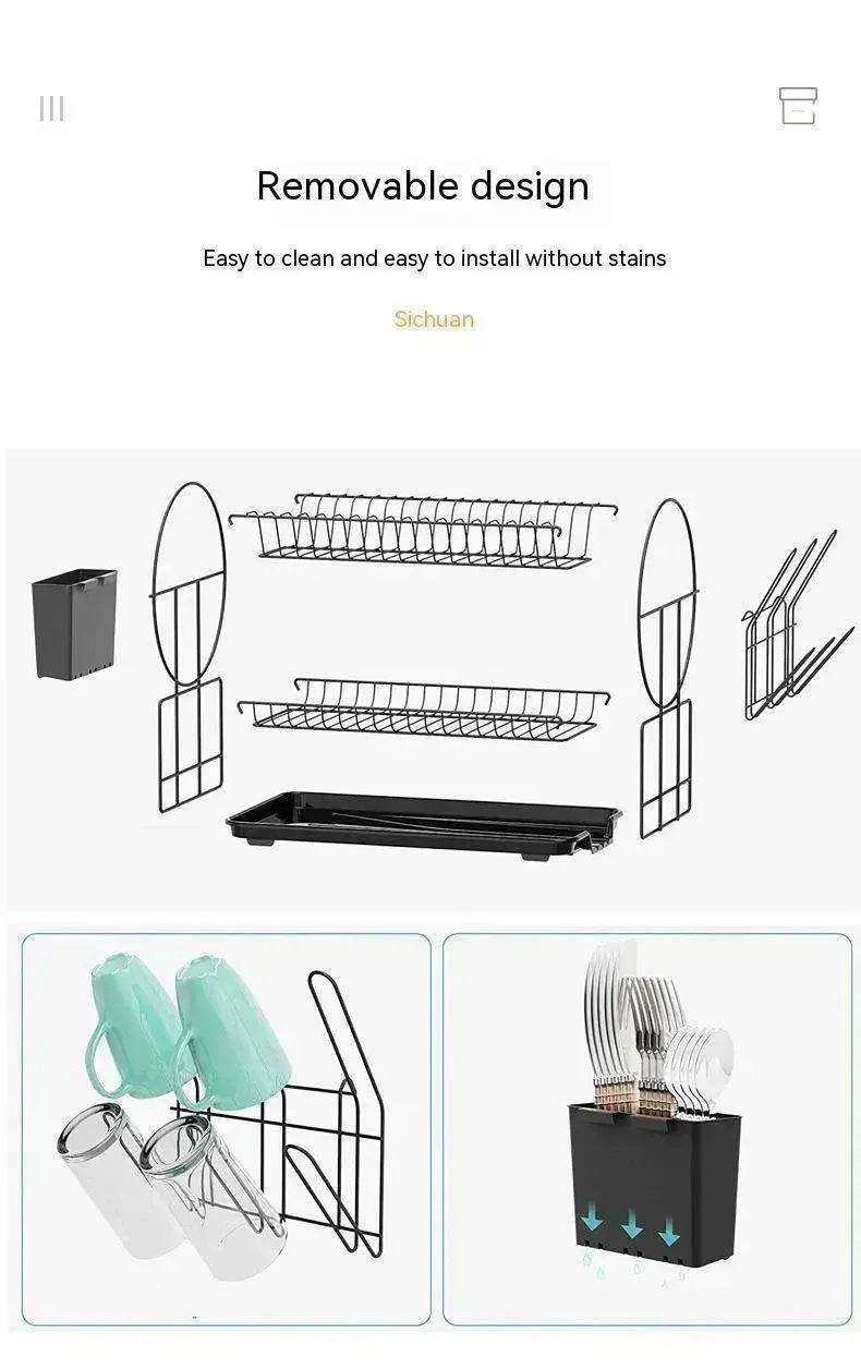 Narrow Simple Style Bowl And Dishes Drying And Draining Storage Rack - www.Shopthatapp.com