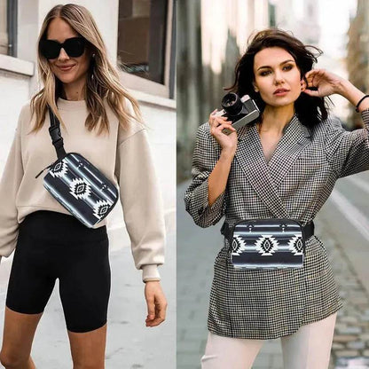 New Bohemian Print Waist Bag With Adjustable Shoulder Strap Fashion Casual Outdoor Running Crossbody Waist  Bag For Women - www.Shopthatapp.com #