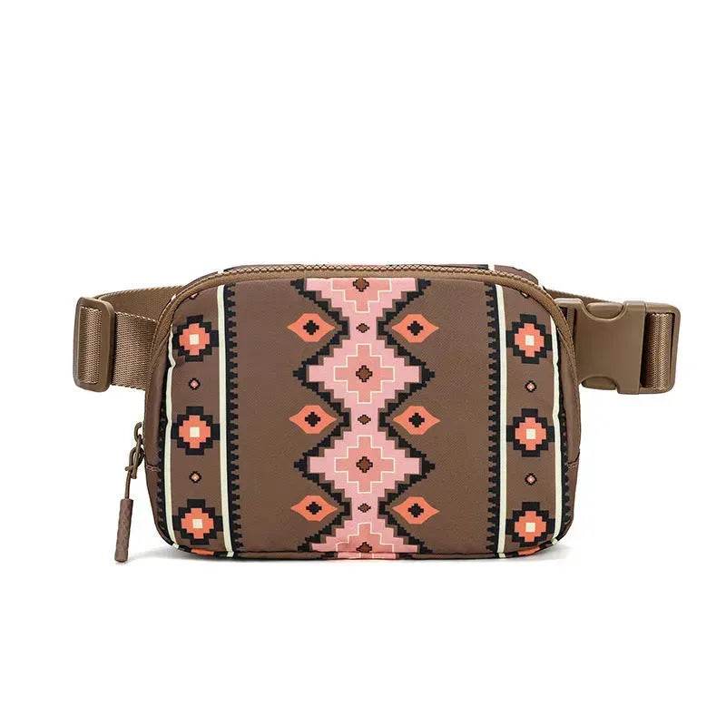 New Bohemian Print Waist Bag With Adjustable Shoulder Strap Fashion Casual Outdoor Running Crossbody Waist  Bag For Women - www.Shopthatapp.com #