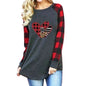 New Color Matching Women's Long-sleeved Valentine's Day Print Series Women's Top - www.Shopthatapp.com