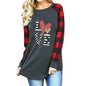 New Color Matching Women's Long-sleeved Valentine's Day Print Series Women's Top - www.Shopthatapp.com