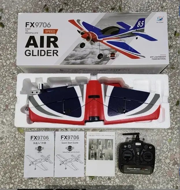 New Fx9706 RC Aircraft: 5-Channel Red Bull Fighter, Foam Fixed Wing Model Toy - www.Shopthatapp.com #