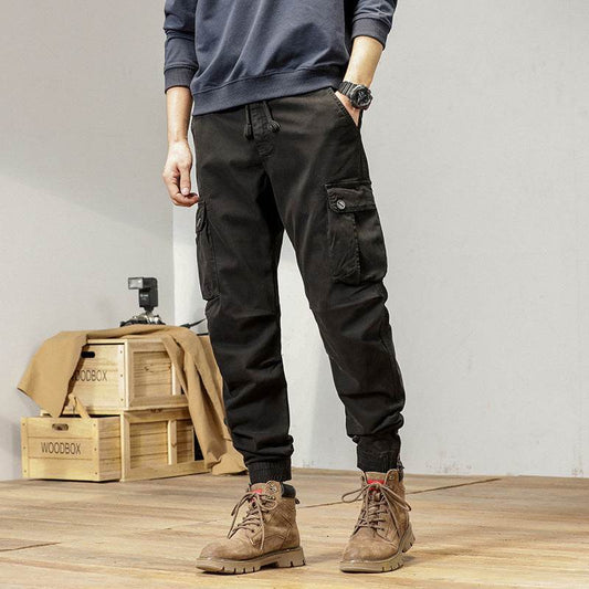 New Retro Ankle-tied Loose Overalls Versatile Casual Cargo Pant men - www.Shopthatapp.com #