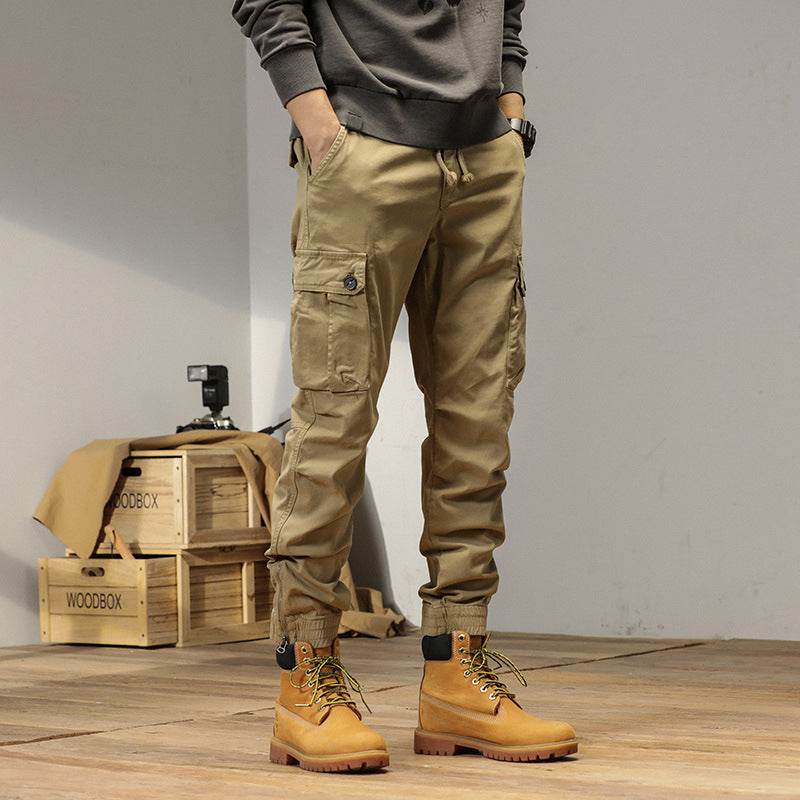 New Retro Ankle-tied Loose Overalls Versatile Casual Cargo Pant men - www.Shopthatapp.com #