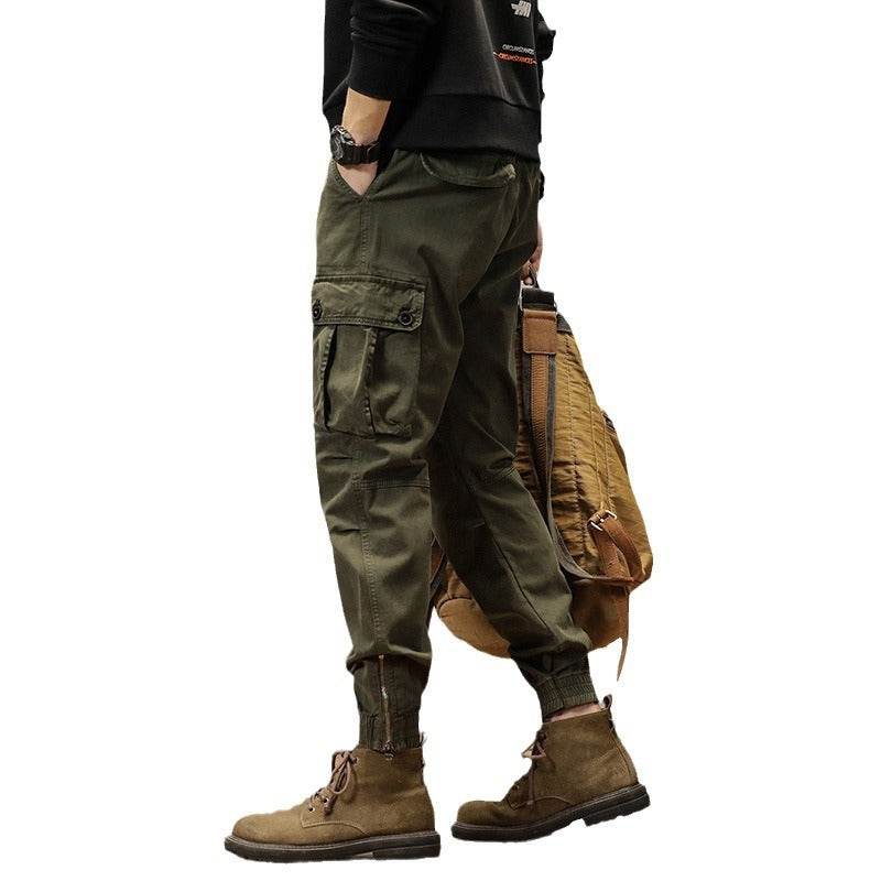 New Retro Ankle-tied Loose Overalls Versatile Casual Cargo Pant men - www.Shopthatapp.com #
