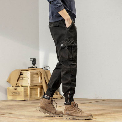 New Retro Ankle-tied Loose Overalls Versatile Casual Cargo Pant men - www.Shopthatapp.com #