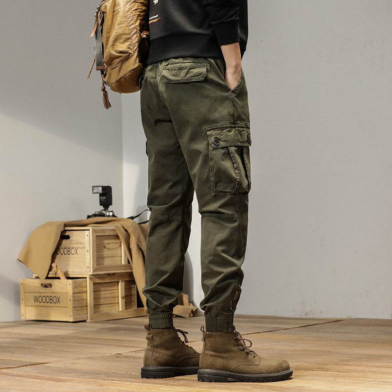 New Retro Ankle-tied Loose Overalls Versatile Casual Cargo Pant men - www.Shopthatapp.com #
