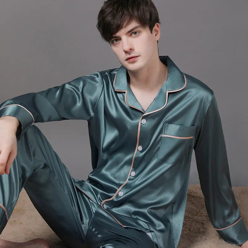 New Spring And Autumn Silk Couple Pajamas For Women - www.Shopthatapp.com