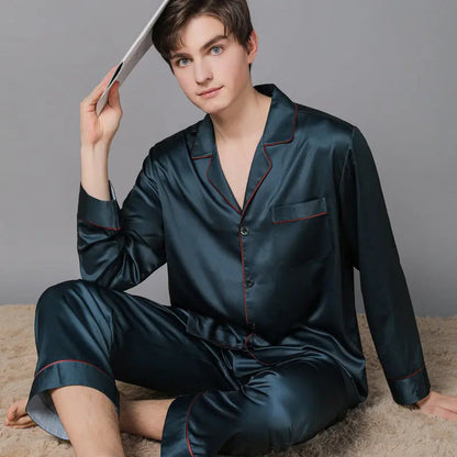 New Spring And Autumn Silk Couple Pajamas For Women - www.Shopthatapp.com #