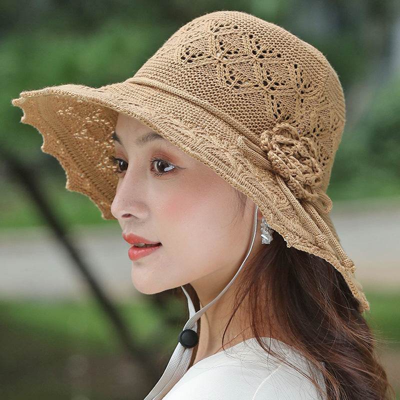 New Summer Outdoor Sunshade UV Protection Wide Brim Crotchet Sun Hat with neck flap for women - www.Shopthatapp.com #