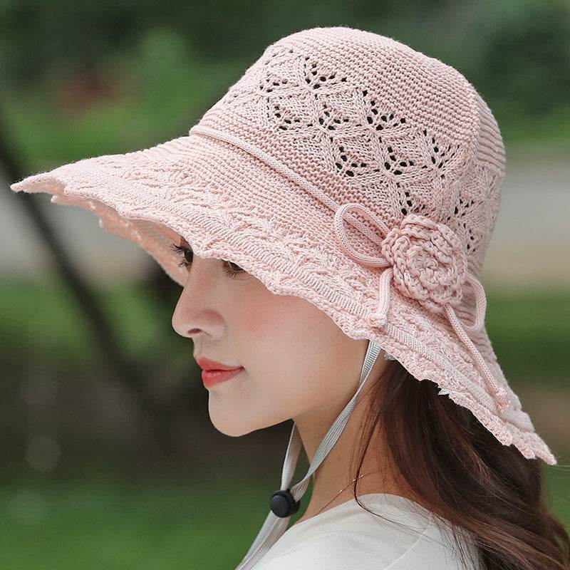 New Summer Outdoor Sunshade UV Protection Wide Brim Crotchet Sun Hat with neck flap for women - www.Shopthatapp.com #
