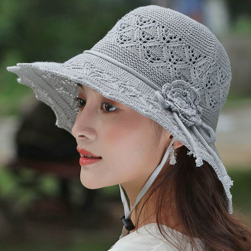 New Summer Outdoor Sunshade UV Protection Wide Brim Crotchet Sun Hat with neck flap for women - www.Shopthatapp.com #