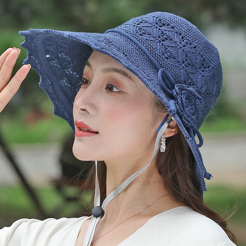 New Summer Outdoor Sunshade UV Protection Wide Brim Crotchet Sun Hat with neck flap for women - www.Shopthatapp.com #