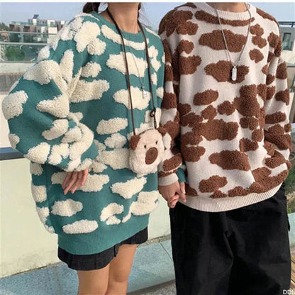 New Trend Autumn Winter Unisex Oversized Woolen Plush Pullover Sweater - www.Shopthatapp.com #