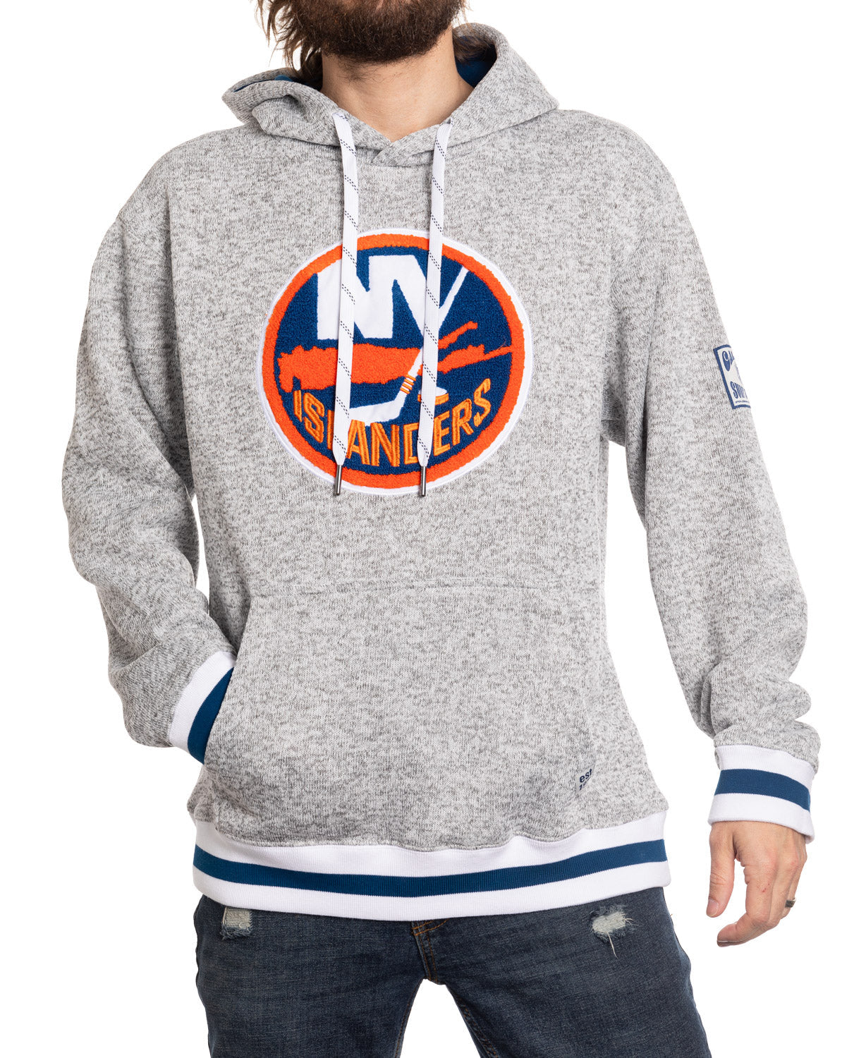 New York Islanders "Muskoka Style" Premium Chenille Woven Logo Hoodie - www.Shopthatapp.com #