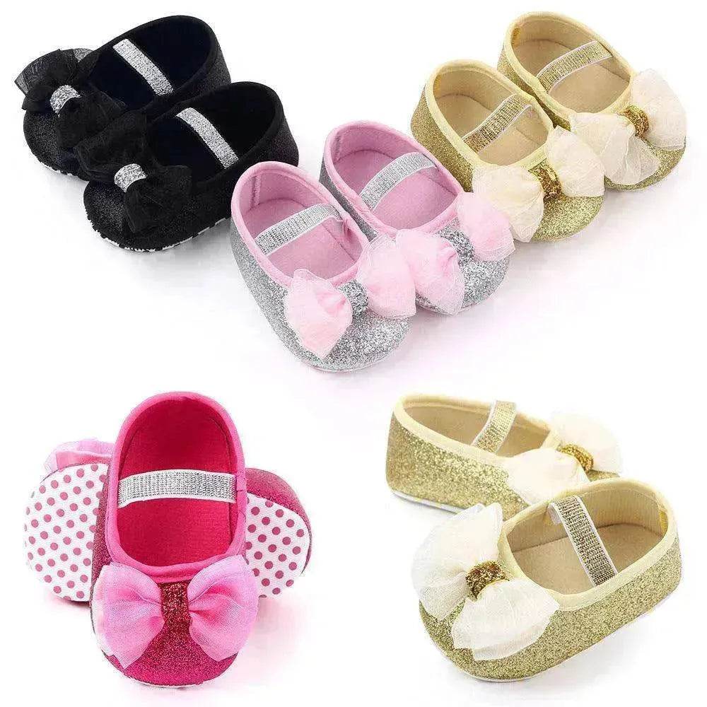 Newborn Princess Shoes Soft Sole Bow Baby Shoes - www.Shopthatapp.com