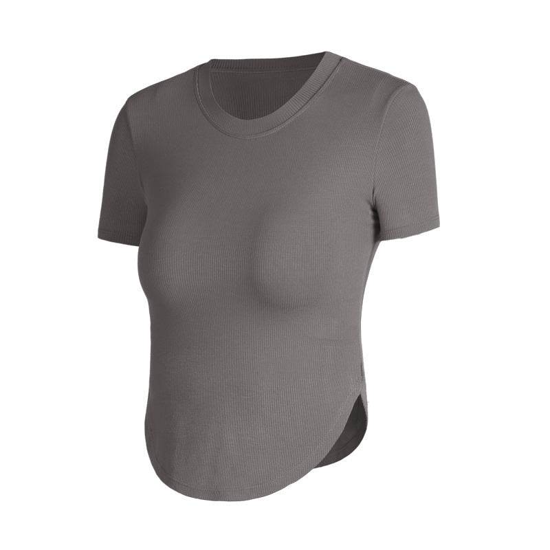 Nude feel Short-sleeved Workout Top Running gym top women - www.Shopthatapp.com #