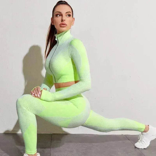 Nylon Quick-drying Long-sleeved Yoga Fitness Gym Suit - www.Shopthatapp.com #