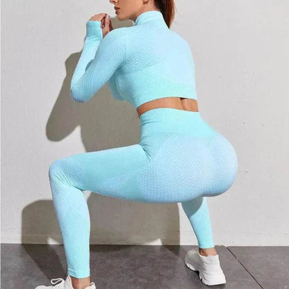 Nylon Quick-drying Long-sleeved Yoga Fitness Gym Suit - www.Shopthatapp.com #