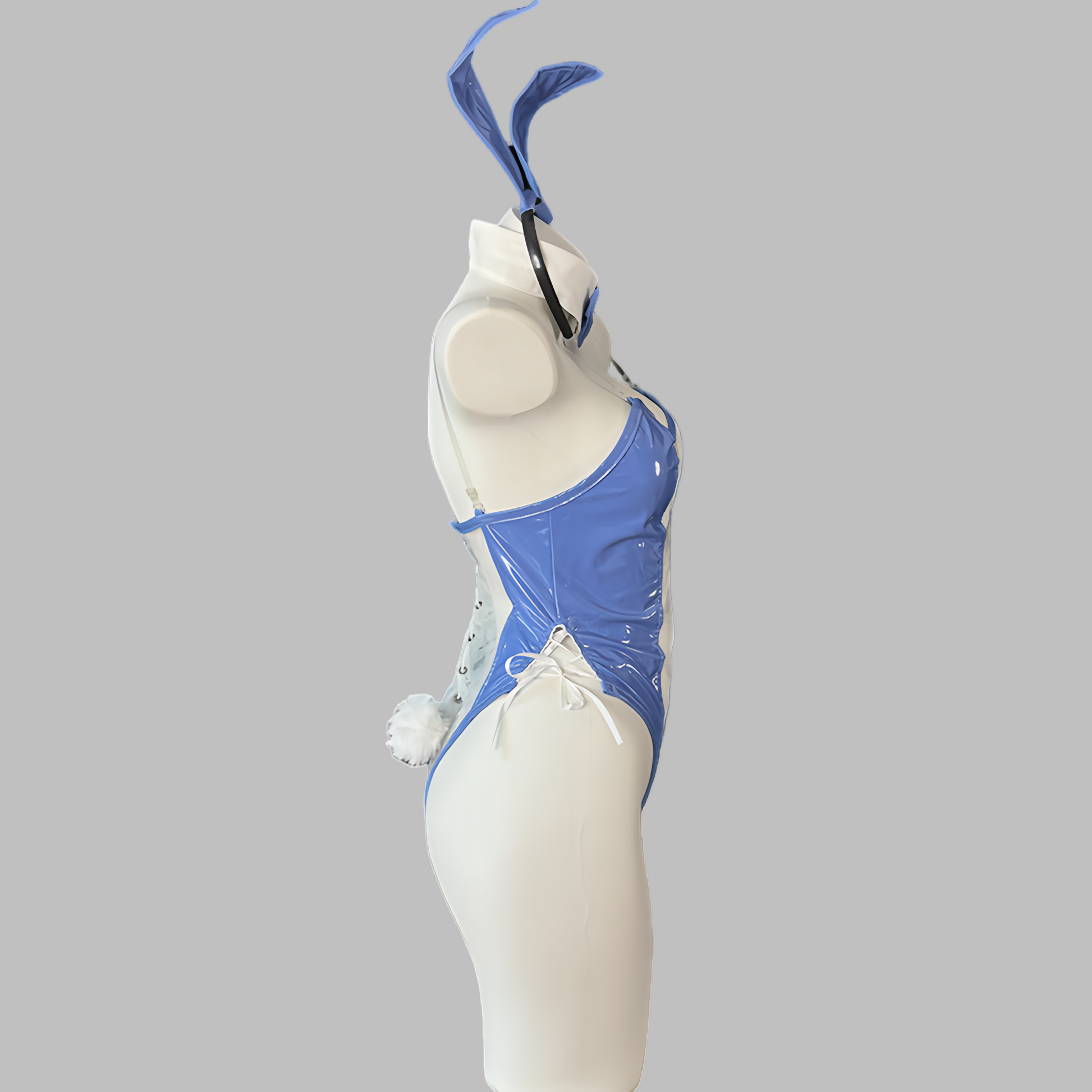 Bunny Girl PU Leather See Through Cosplay Bodysuit Costume Lingerie - www.Shopthatapp.com