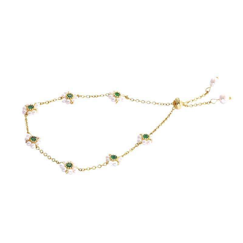 Pearl Flowers Bracelet All-match Fashion Adjustable Chain Bracelet for women - www.Shopthatapp.com