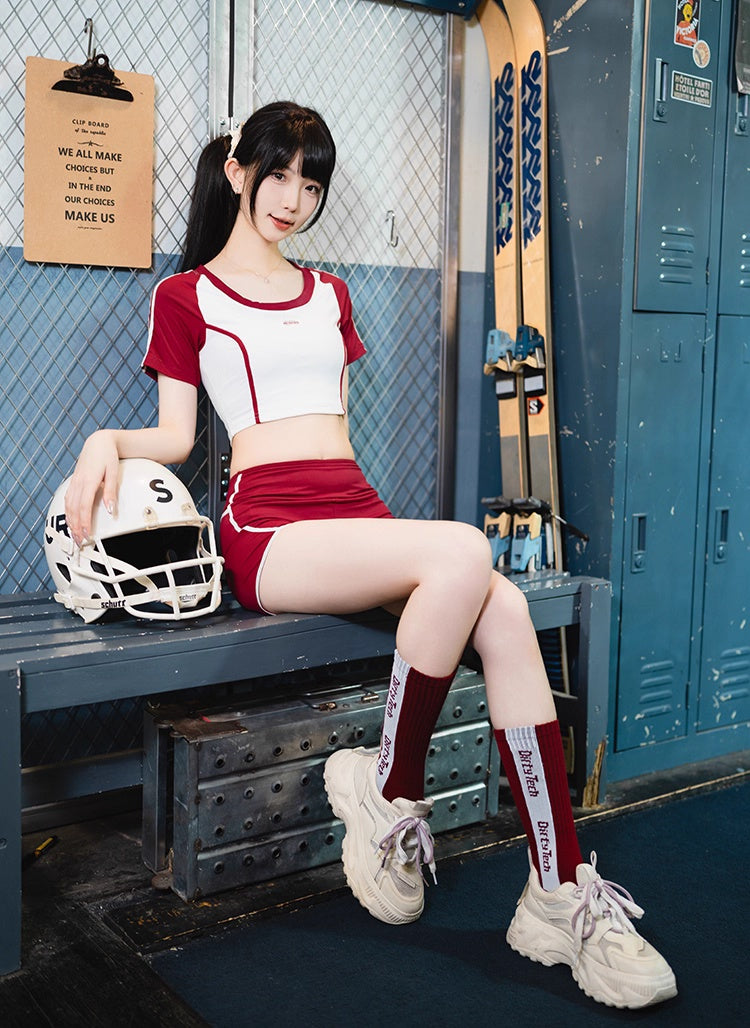 Anime Style 3-Piece Short Gymnastics Uniform Volleyball Sports Activewear - www.Shopthatapp.com